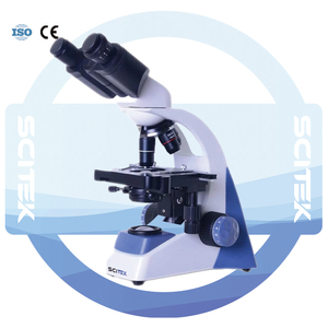 Microscopio biológico SCITEK con cabezal binocular sin compensación, lámpara LED, ocular de campo amplio y mesa mecánica de doble capa para laboratorio. - Product Image 2