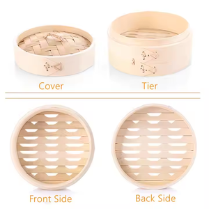 Panier vapeur à dim sum en bambou écologique <span class=keywords><strong>jetable</strong></span> en gros 2025 avec couvercle de pot, capacité de 6 L, 3 couches - Product Image 5