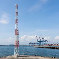 Mât télescopique portable en aluminium de 3m à 20m pour antenne WiFi et surveillance par caméra – Station de tour d'antenne télescopique