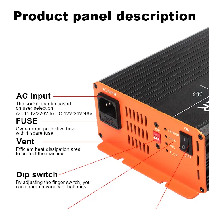 Charger Lithium Battery Fast Charger For AGM GEL LI Battery 12v 24v Intelligent 10A 20A 25A 30A 40A 50A 60A Used To Car Battery Charger