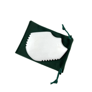Herramientas de masaje facial Gua Sha de Jade blanco Natural de alta calidad, masajeador Facial y corporal Bian Stone para aplicación en el cuello - Product Image 6