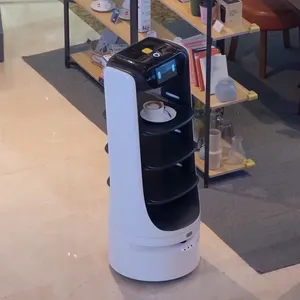 Reeman पिज्जा डिलीवरी रोबोटिक मशीन रिमोट कंट्रोल फास्ट फूड रेस्तरां और कॉफी की दुकान के लिए वितरण रोबोट