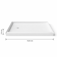 Receveur de douche rectangulaire en marbre cultivé, style moderne, antidérapant, pour salle de bain, hôtel, appartement, en pierre artificielle durable