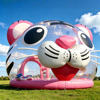Domo Inflable Transparente con Diseño de Tigre de Dibujos Animados, Palacio de Cristal, Casa de Burbujas, para Centro Comercial, Eventos Comerciales