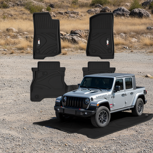 Tapis de voiture Mq All Weather Tpe, ensemble complet pour Jeep Wrangler Jt, 4 pièces, tapis de sol et de coffre, noir - Product Image 2