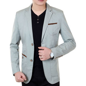 <span class=keywords><strong>Blazer</strong></span> <span class=keywords><strong>Veste</strong></span> d'Affaires pour <span class=keywords><strong>Homme</strong></span> Automne Haute Qualité, Coupe Slim Décontractée à Boutonnage Simple - Product Image 4