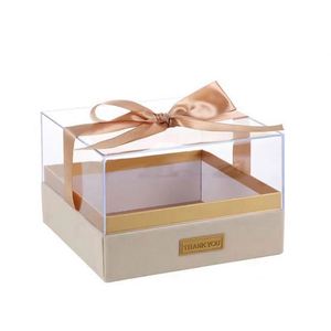 Boîte cadeau en acrylique avec couvercle transparent, estampage doré, logo personnalisé, design moderne et portable pour la fête des mères, Noël, mariage, anniversaire - Product Image 5
