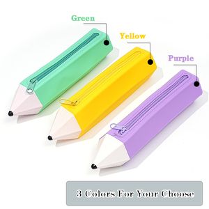 Étuis à crayons personnalisés avec logo imprimé, en silicone, avec fermeture éclair, pour étudiants, en gros, couleurs vives, pour rangement - Product Image 4