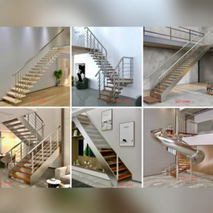 Casa Escadas Travertin Escada Escada Escada Espiral Ferro Forjado Escada Reta Escada Escada Espiral para Pequenos Espaços Escadas Ao Ar Livre - Product Image 6