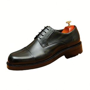 Zapatos de Vestir Oxford Derby de Cuero de Grano Completo de Primera Calidad para Hombre, Hechos a Mano, Formales de Negocios, de Oficina, de Cuero Genuino, Cómodos - Product Image 6