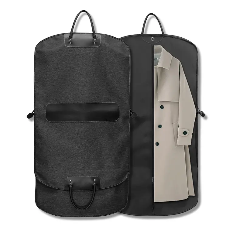 Customised Suit Cases Travel Luggage Storage Dust Proof Bag Canvas Suit Travel Bag Custom Suit Garment Bag
