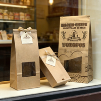 Sacs d'emballage pour frites et pain, qualité supérieure, papier kraft brun de qualité alimentaire avec fenêtre, emballage pour boulangerie