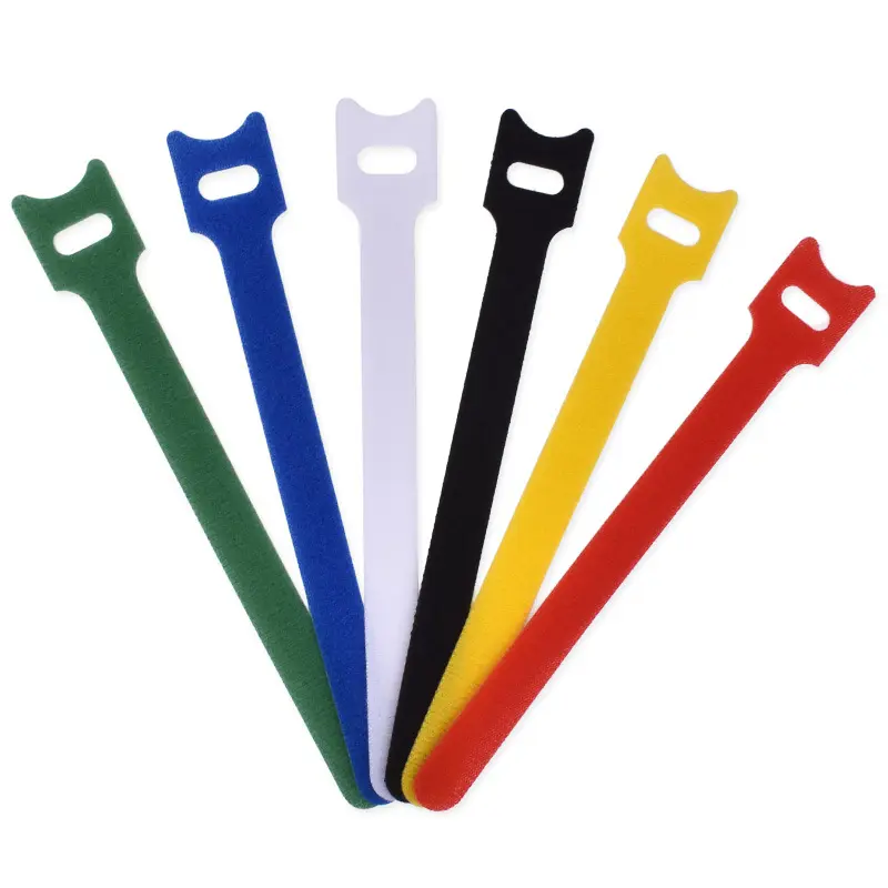 Low Price High Quantity Cable Head Wire Back To Back Tie 5 Cm Double Sided Velcro Cable Tie Logo With Buckle