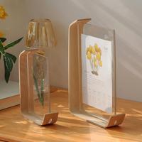 Marco de Fotos para Exhibición de Especímenes de Plantas de Madera, Impresión UV, Diseño Curvo, Calendario Extraíble, Color Natural, Multitamaño, Certificado BSCI