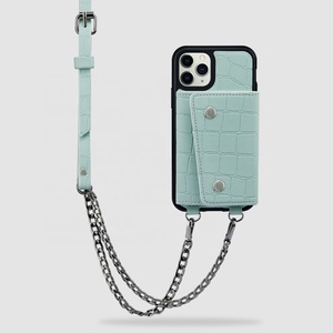 Moda de cuero de lujo verde menta collar de cordón bolso cartera de la caja del teléfono celular con correa para <span class=keywords><strong>el</strong></span> hombro - Product Image 1