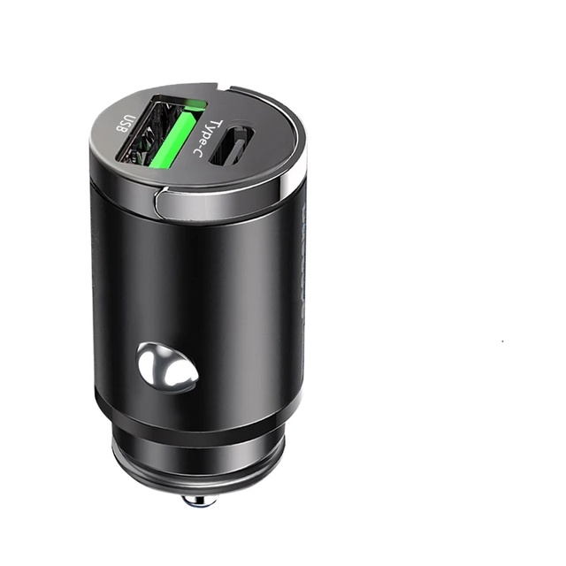 100W USB Car Charger Mini Fast Charging Dual Ports Phone Charger Type C QC3.0 PD Car Chargers for IPhone Xiaomi Huawei Samsung