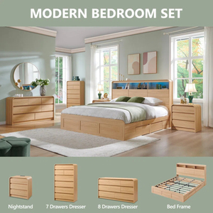 Muebles de Dormitorio, Cómoda Moderna de 8 Cajones para Dormitorio, Cómodas y Cajoneras de 55 Pulgadas de Ancho con Diseño de Perfil Curvo - Product Image 2