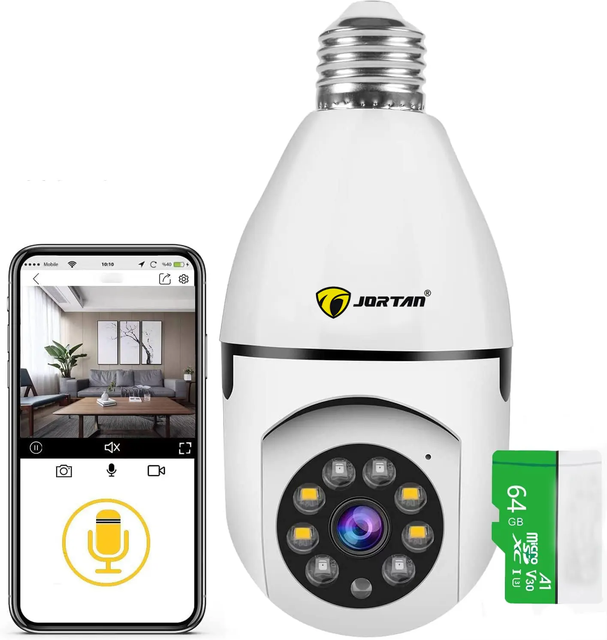 Color Night Vision Wireless Wifi Camera Smart Security Camera 1080P 360 Rotate Wifi IP PTZ Light Bulb Camera for Outdoor