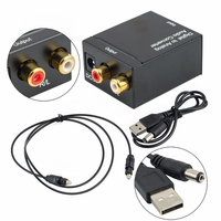 Adaptor Konverter Audio Digital ke Analog Output Jack 3.5mm Kabel Optik Koaksial SPDIF Toslink Digital RCA L/R Kabel Optik