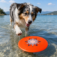 Disque volant pour chien TPU classique et moderne, orange fluorescent, 220/240 mm, jouet interactif pour chien
