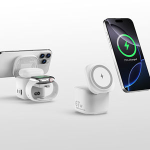 שולחן עבודה חדש 45w gan כוח רכזת תחנת טעינה אלחוטית 3-USB-C יציאה & תחנת מטען USB-A תואמת ipad & התקנים נוספים - Product Image 2