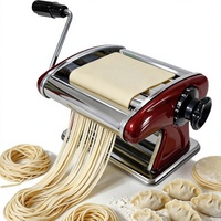 Machine à pâtes manuelle HO1502 en acier inoxydable, épaisseur réglable 1-4 mm, coupeurs intégrés, spaghetti