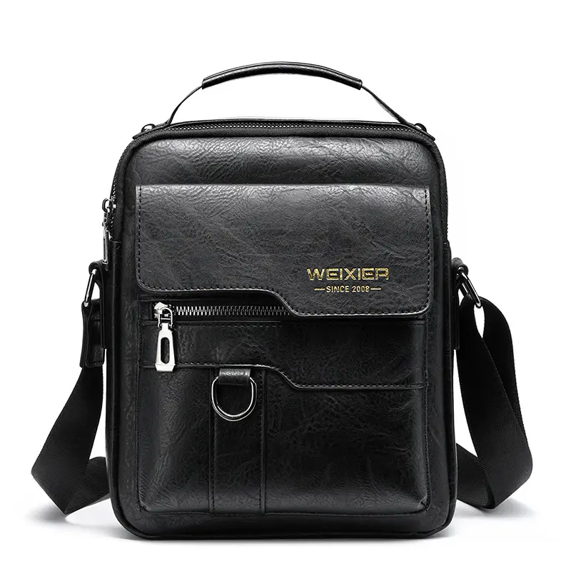 Big Capacity Men's Business PU Leather Messenger Handbag Casual Outdoor Portable Sport Shoulder Bag Backpack