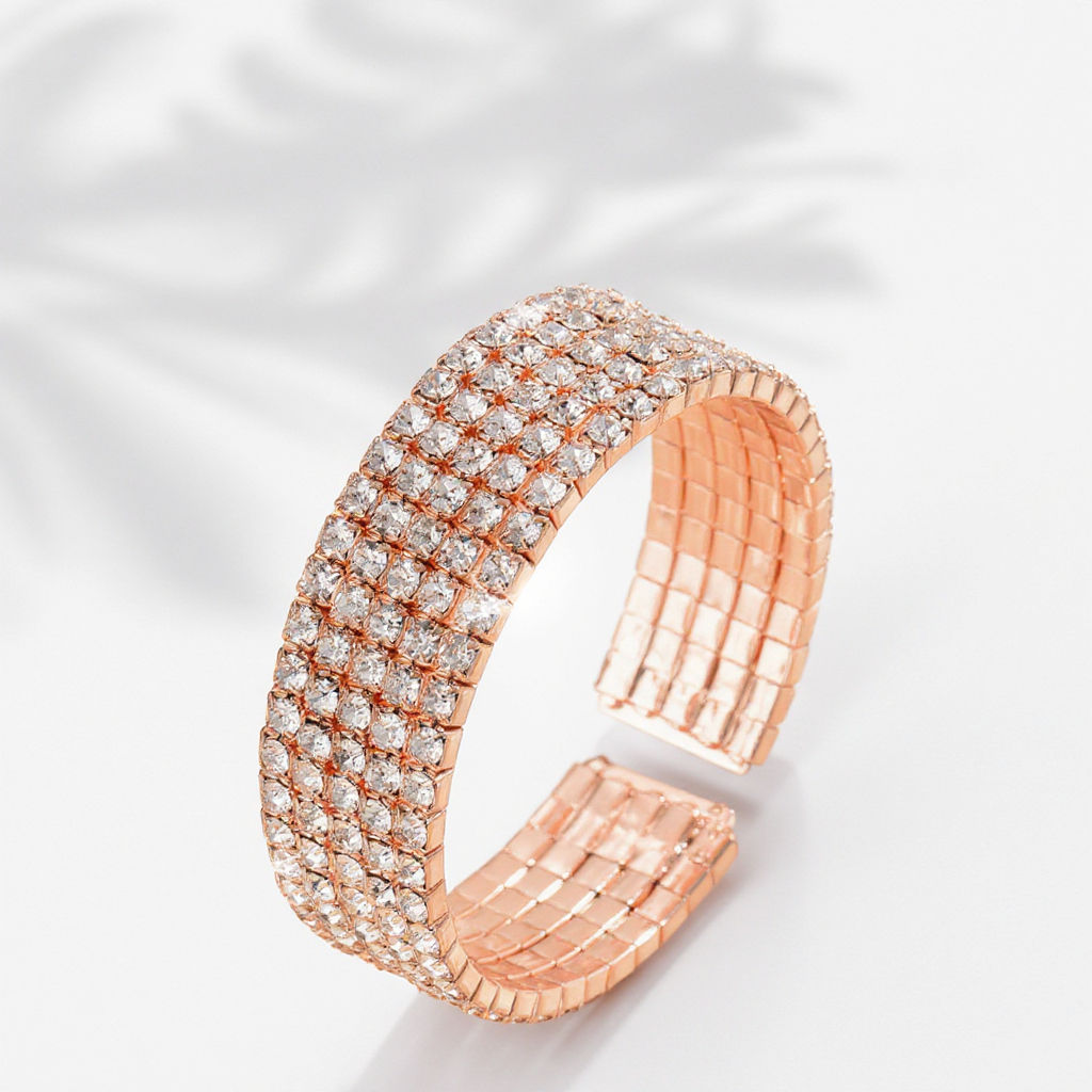 Fashionable Rose Gold Elastic Bracelet Bridal Jewelry Wedding