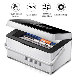 Draagbare <span class=keywords><strong>mini</strong></span>-vriezer met onderaan geplaatste vriezer, reiskoffer, digitale thermostaat (0-18 LCD display), op batterijen, voor gebruik in auto en hotel - Product Image 2