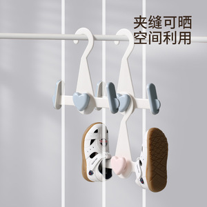 FaSoLa Telescopic Shoe Hanger White Pink Blue For Children Drying Rack Multifunctional Storage Hook - Product Image 4