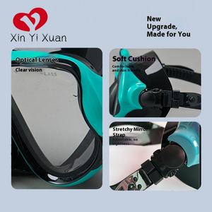 Masque de plongée sous-marine en silicone anti-fuite à faible volume, vente chaude, lentille en verre trempé de 4,0 mm, deux fenêtres, plongée en apnée pour adultes sous l'eau - Product Image 2