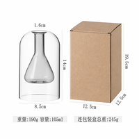 Botella Difusora de Lujo ODIS, de Vidrio, Vacía, 150 ml, Extra Grande, Recargable, de Doble Capa, de Borosilicato, para Fragancias del Hogar