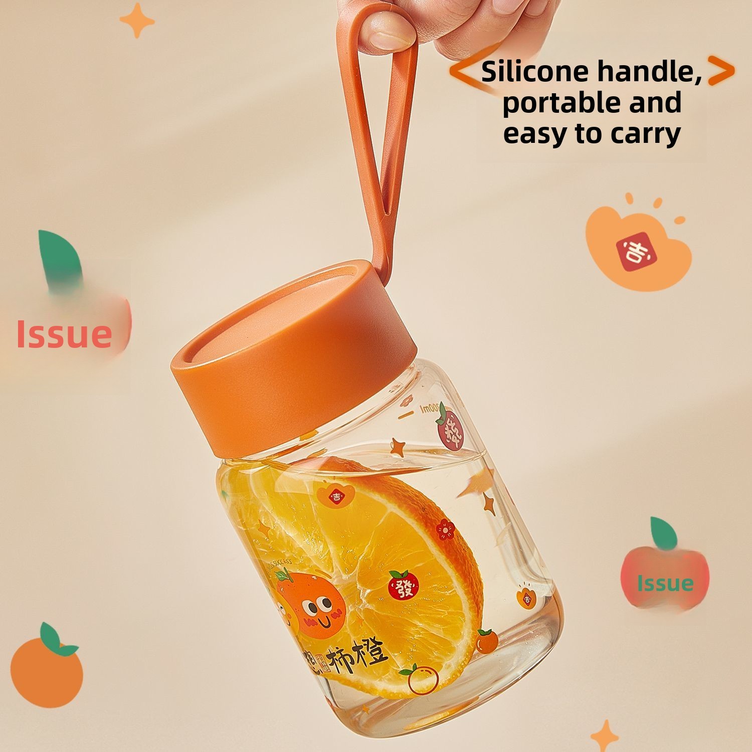New High Borosilicate Glass Double Wall Microwave Safe Heat-Resistant Dishwasher Safe Portable Water Bottle for Girls Cartoon view 2