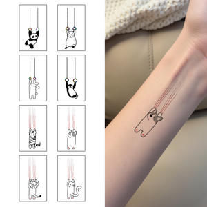 Tatouages temporaires colorés, autocollants pour le visage, animaux mignons colorés, anneaux et maquillage à gratter, <span class=keywords><strong>tatouage</strong></span> imperméable pour le dos, le bras - Product Image 1