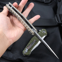 Couteau pliant de survie Hongrui de haute qualité en acier D2, couteau de camping pliant de poche avec manche en G10