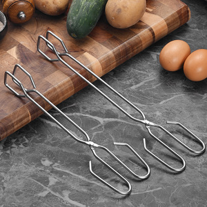Pinces à <span class=keywords><strong>charbon</strong></span> en fer galvanisé, résistantes à la chaleur, multifonctionnelles, pinces à feu pour <span class=keywords><strong>barbecue</strong></span> en plein air, accessoires et outils pour <span class=keywords><strong>barbecue</strong></span> - Product Image 4