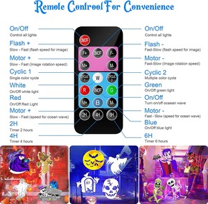 Luces de Proyector para Exteriores de Halloween y Navidad, Resistentes al Agua, con Doble Tubo y 12 Diapositivas con Control Remoto, Lámpara de Ondas Oceánicas 3D para el Hogar y las Fiestas - Product Image 3