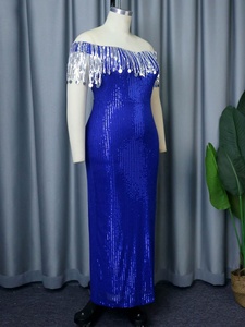 Abito Elegante <span class=keywords><strong>da</strong></span> Donna con Frange per Compleanno, Vestito <span class=keywords><strong>da</strong></span> Sera Scintillante per Taglie Curvy - Product Image 3