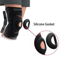 Genouillère articulée réglable en néoprène avec coussinet de gel rotulien ouvert, stabilisateurs latéraux à ressort et compression pour soulager les douleurs au genou chez l'adulte