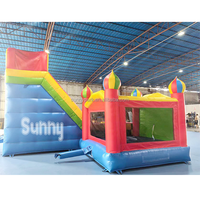 Maison de rebond gonflable de 20x20 pieds/6x6m avec toboggan commercial château de saut à sec humide videur gonflable combo toboggan location de fête