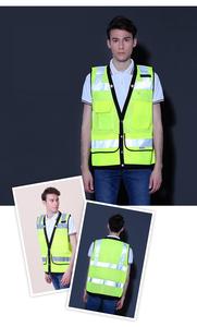 Chalecos reflectantes al por mayor Chaleco de seguridad de construcción personalizable con texto impreso adecuado para el desgaste de la seguridad del tráfico - Product Image 5