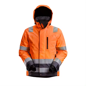 Veste de travail décontractée pour homme à capuche Haute visibilité Réfléchissante Construction Écologique Respirante Séchage rapide Fermeture éclair OEM - Product Image 3