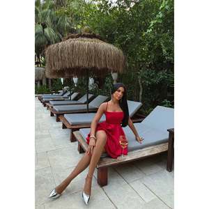 Robe de cocktail en satin Anabel rouge - Product Image 6
