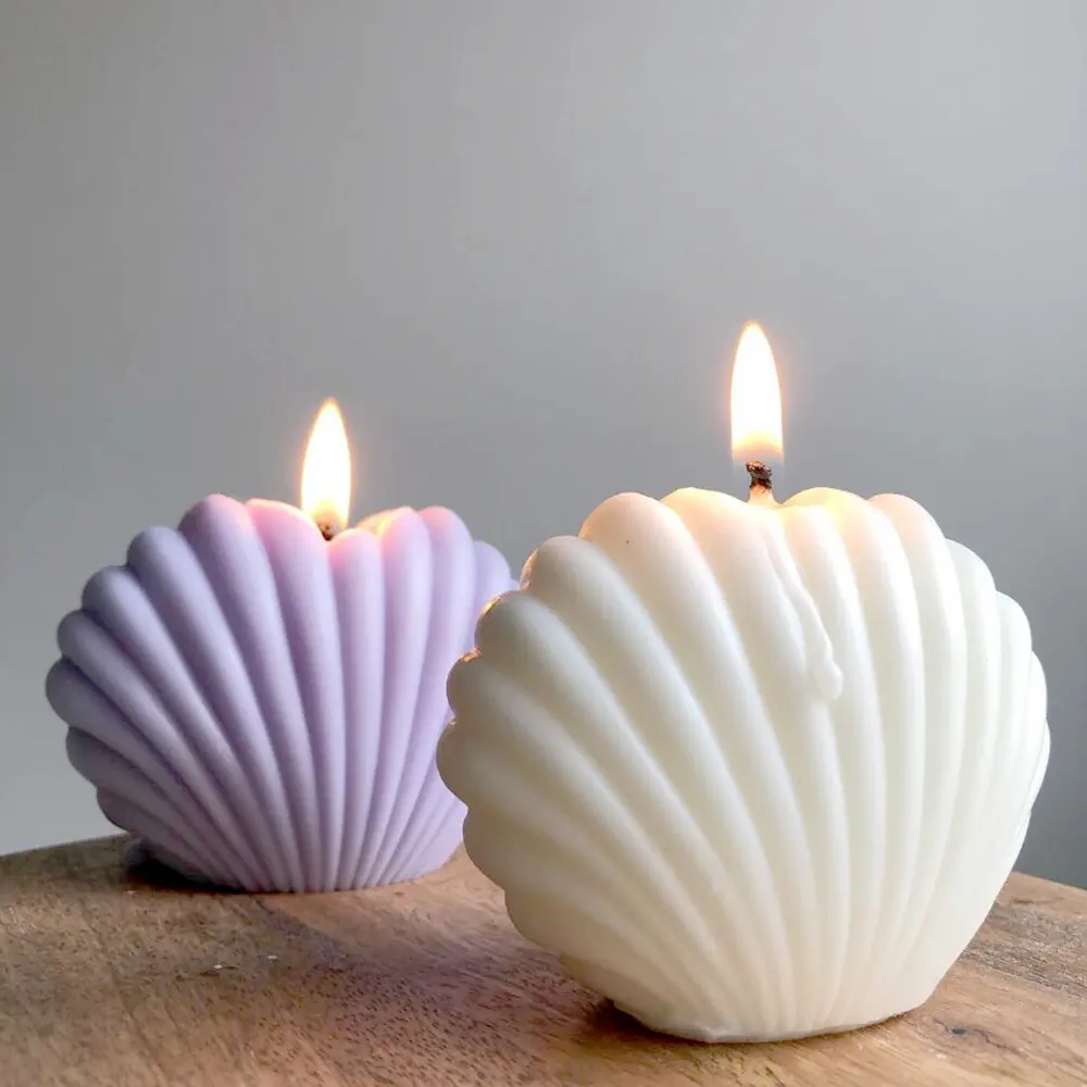DIY 3D Shell wholesale custom Gifts Decoration cake Soap resin epoxy Candle Mould Silicone Mold for concrete candle making