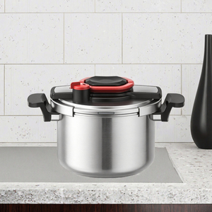 Casserole à pression en acier inoxydable 4 L, qualité alimentaire, compatible gaz et induction, pour cuisine professionnelle - Product Image 3