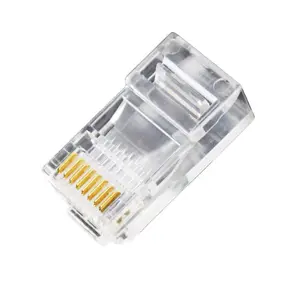 FYX STOCK CAT 5e CAT7 CAT8 Stranded Solid network cable Gold Plated Plug UTP 8P8C CAT6 RJ45 CONNECTOR price