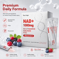 Poudre en Sachet NAD Plus Nicotinamide Riboside PQQ Resvératrol Saveur Baies Soutien Quotidien à la Santé et au Vieillissement Marque Privée OEM ODM Vente en Gros