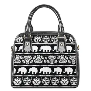 Beautiful painted elephant leather handbag for women African Ethnic style crossbody bag for girls small square with low price