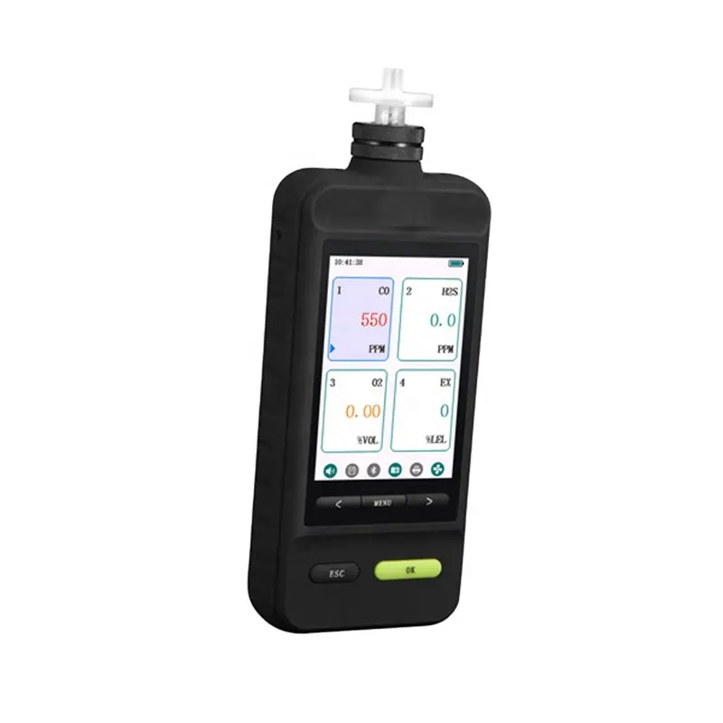 Monitor de medidor de fugas de gas, dispositivo Analizador de monóxido de carbono, CO hidrógeno, sulfuro H2S, oxígeno, O2, gas, CH4, pantalla a color
