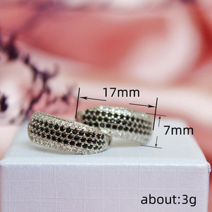 Pave Zircon Huggie <b>Earrings</b> for <b>Men</b> and Women Minimalist Fashion Jewelry - Product Image 4